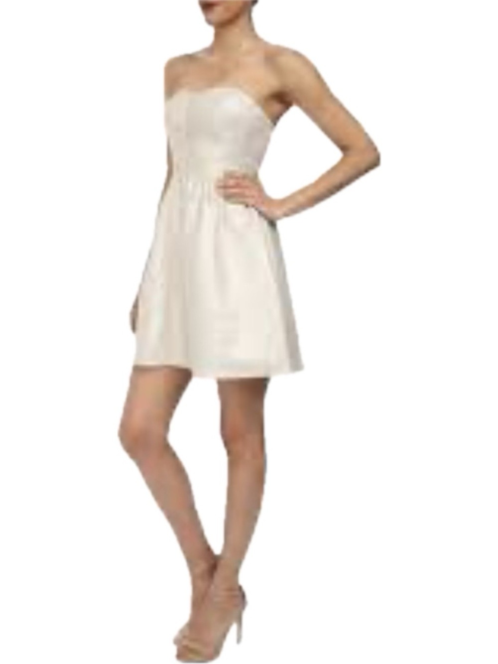 Aiden by Aiden Mattox Women’s Metallic Gold On Cream Short Cocktail Dress SIZE 0